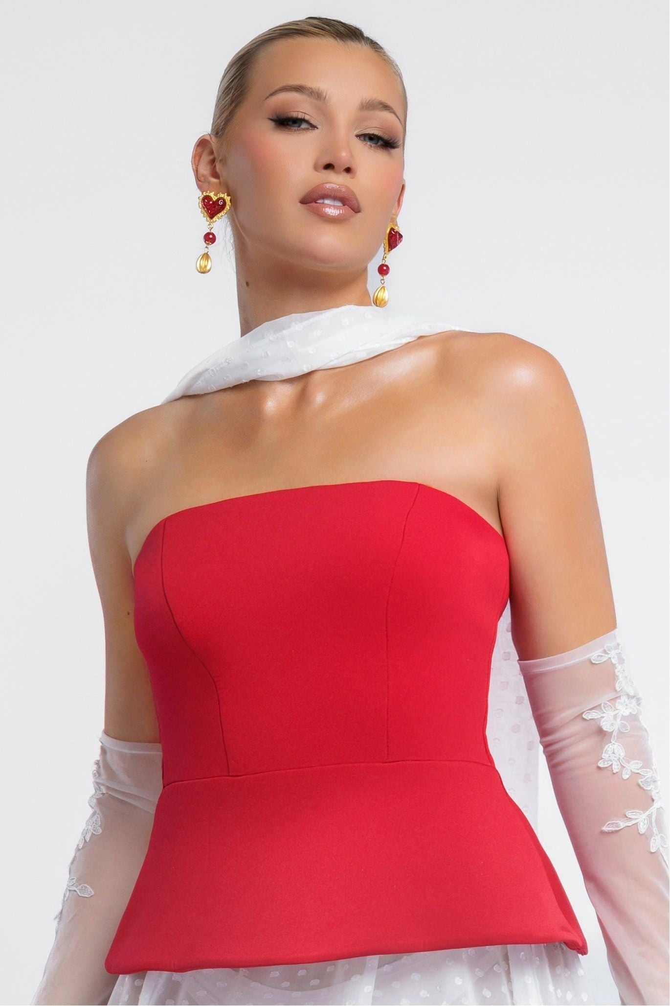 Goddiva Scuba Boobtube Peplum Hem Corset