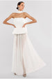 Goddiva Gathered A-Line Glitter Chiffon Maxi Skirt