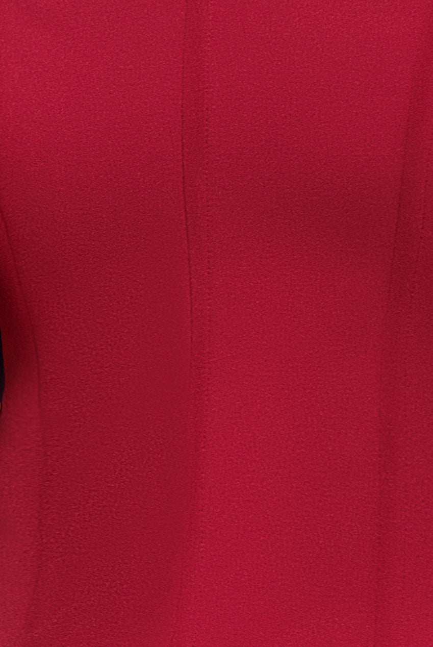 Goddiva 3D Textured Sleeve Scuba Corset Top - Burgundy