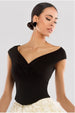 Goddiva Front Pleated Wrap Off The Shoulder Corset