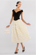 Goddiva 3D Floral Mesh Midaxi Skirt