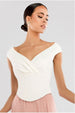 Goddiva Front Pleated Wrap Off The Shoulder Corset