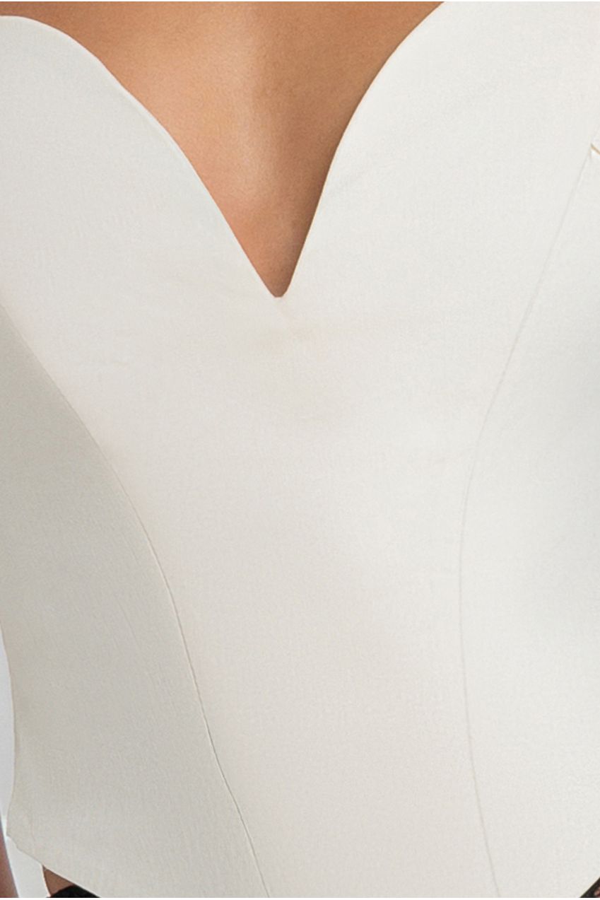 Goddiva Bardot Corset Top - Cream