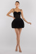 Goddiva Bengaline Balloon Mini Skirt - Black