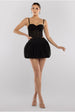 Goddiva Bengaline Balloon Mini Skirt - Black