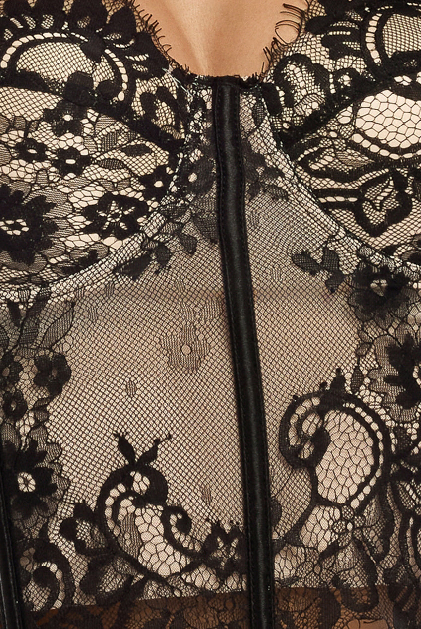 Goddiva Cropped Lace Corset