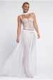 Goddiva Polka Dobby Chiffon A-Line Maxi Skirt
