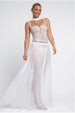 Goddiva Polka Dobby Chiffon A-Line Maxi Skirt
