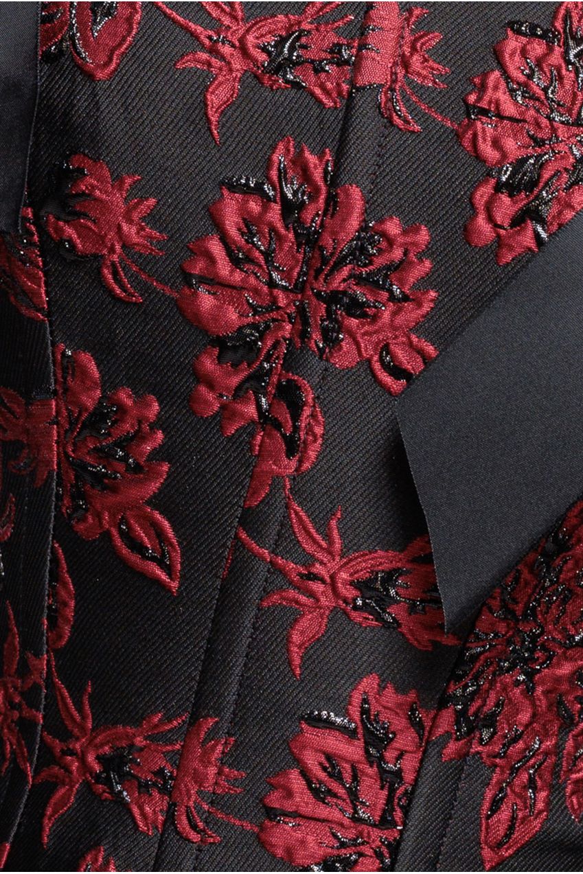 Goddiva Jacquard Multiway Removable Strap Corset - Black