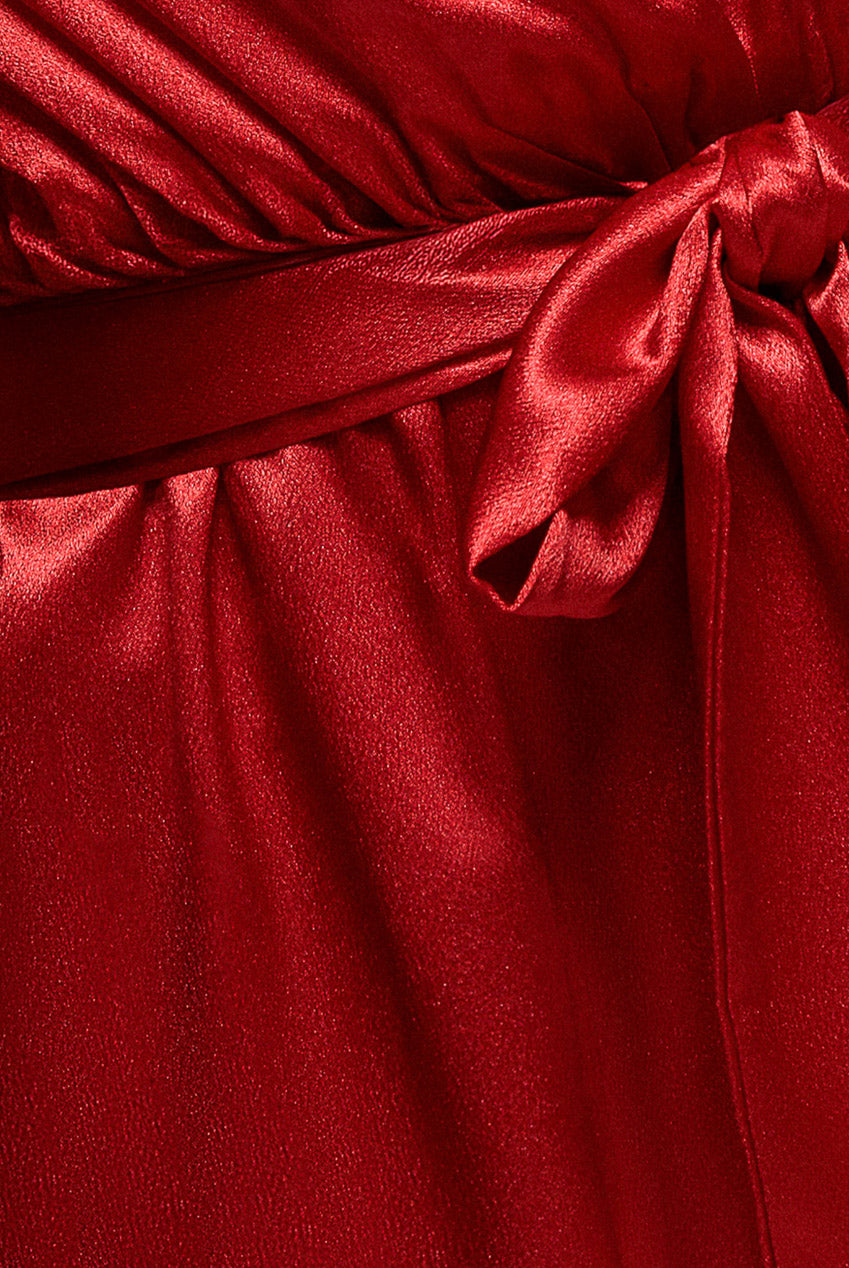 Goddiva Satin Culotte Romper - Red