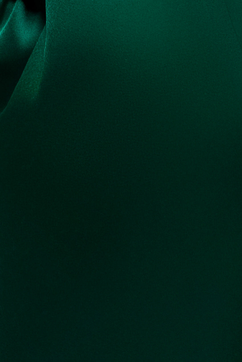 Goddiva Cut Out Satin Romper - Emerald