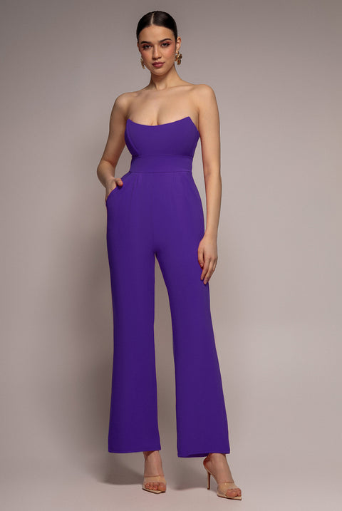 Goddiva Bandeau Scuba Romper - Purple