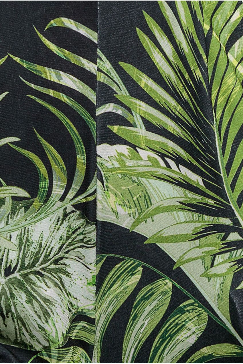 Goddiva Tropical Print Romper - Green