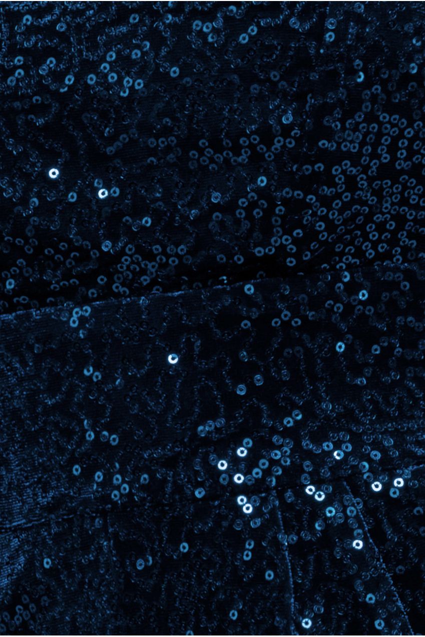 Goddiva Sequin & Velvet Corset Romper - Blue