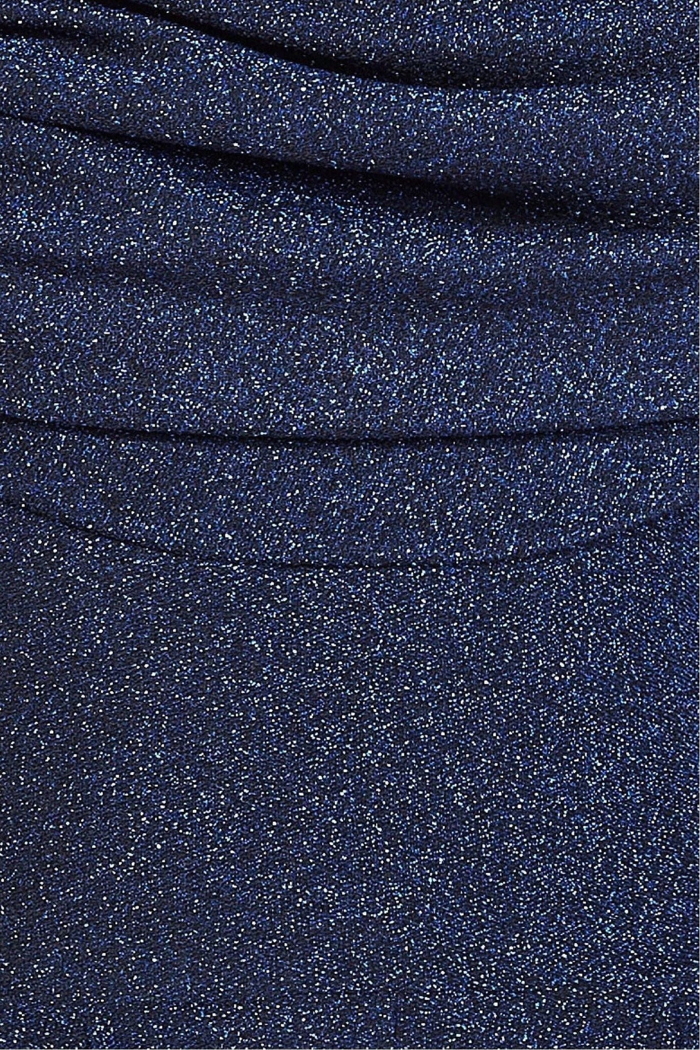 Goddiva Lurex Cowl Neck Romper - Royalblue