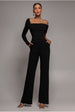 Goddiva One Shoulder Scuba Romper - Black