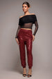 Goddiva Sequin Cuffed Ankle Pant - Wine