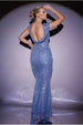 Goddiva Cowl Back Sequin Maxi Dress - Blue