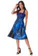 Goddiva Floral Skater Dress - Blue