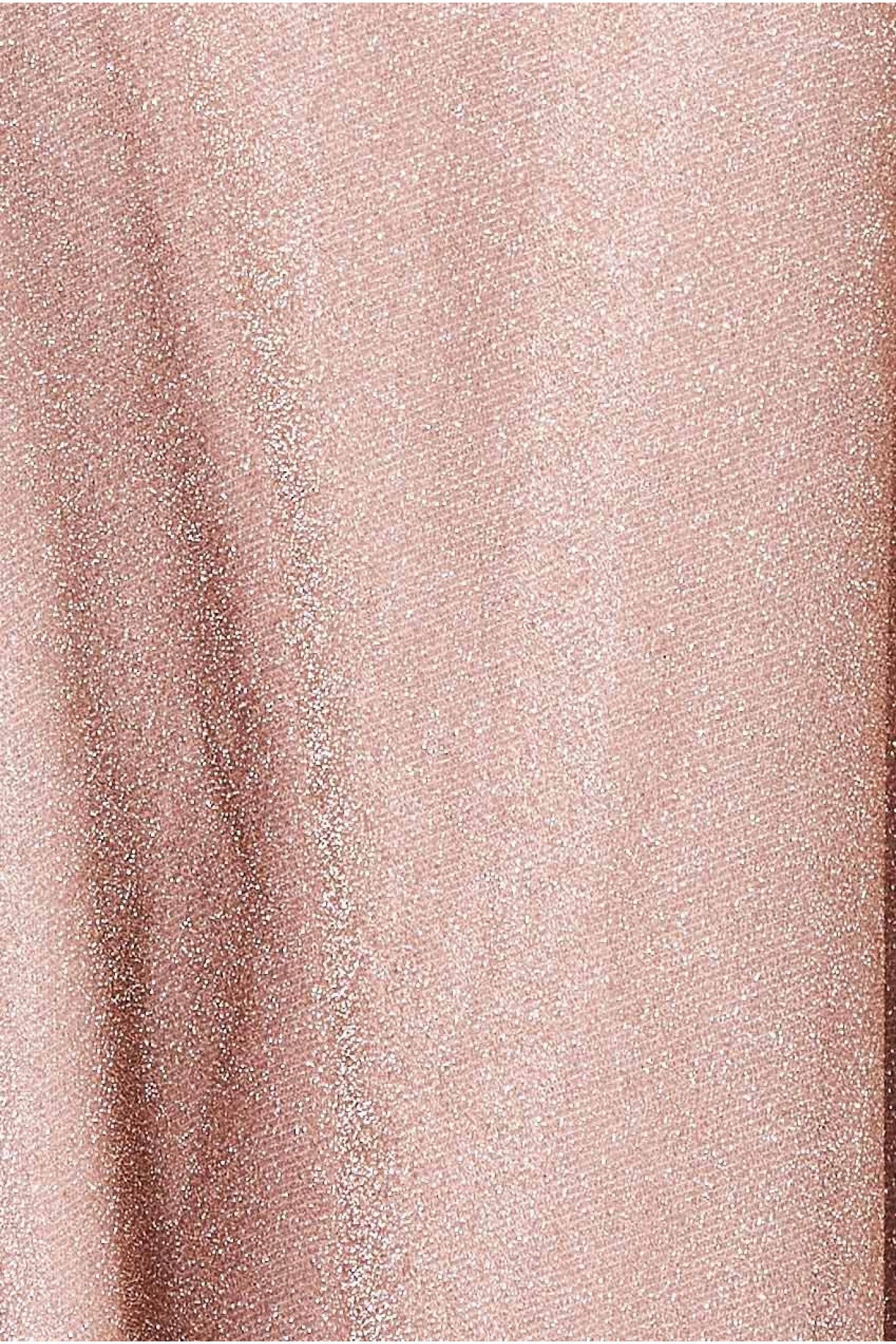 Goddiva Crossover Lurex Glitter Maxi Dress - Nude