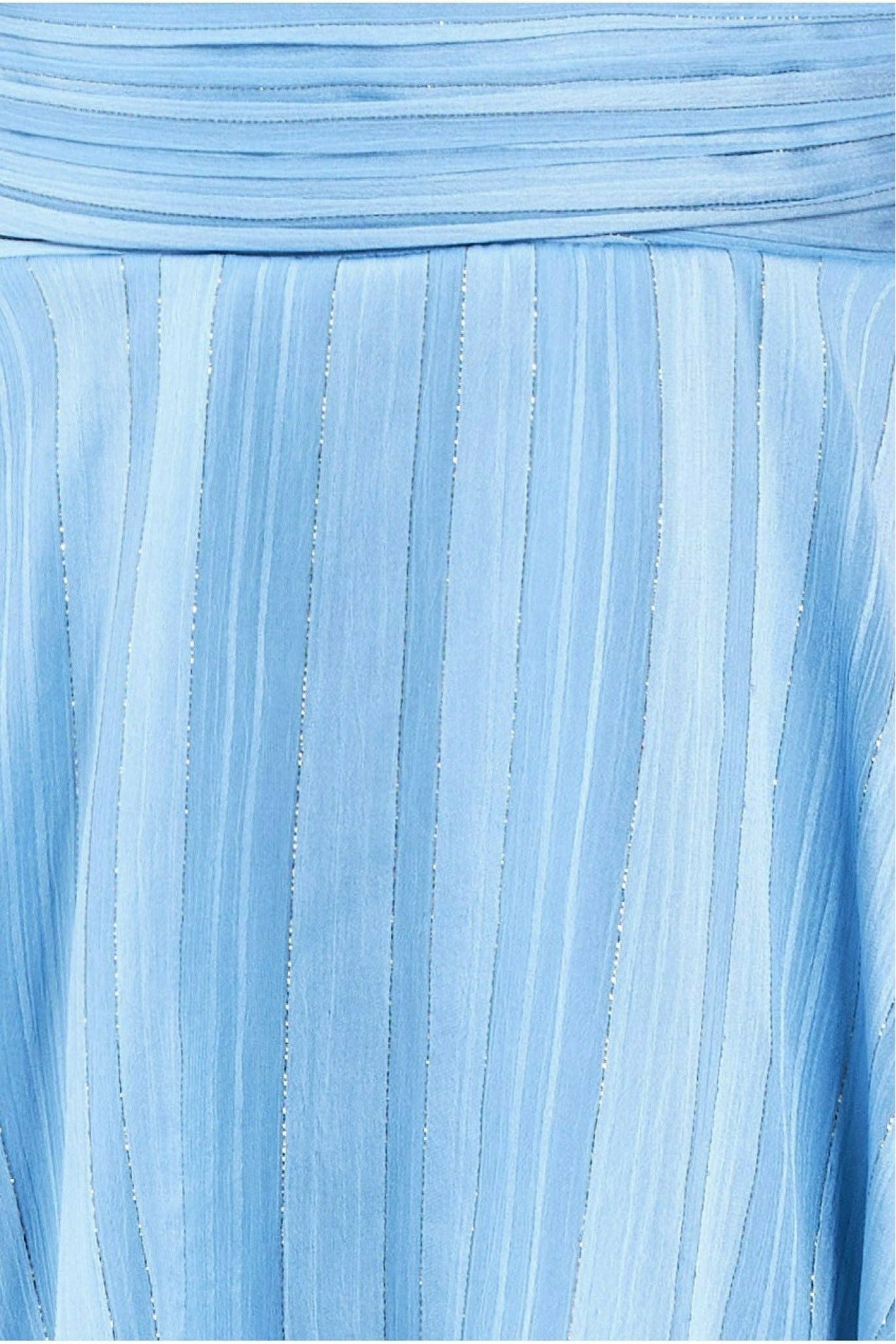 Goddiva Tiered Chiffon Midi Dress - Powder Blue