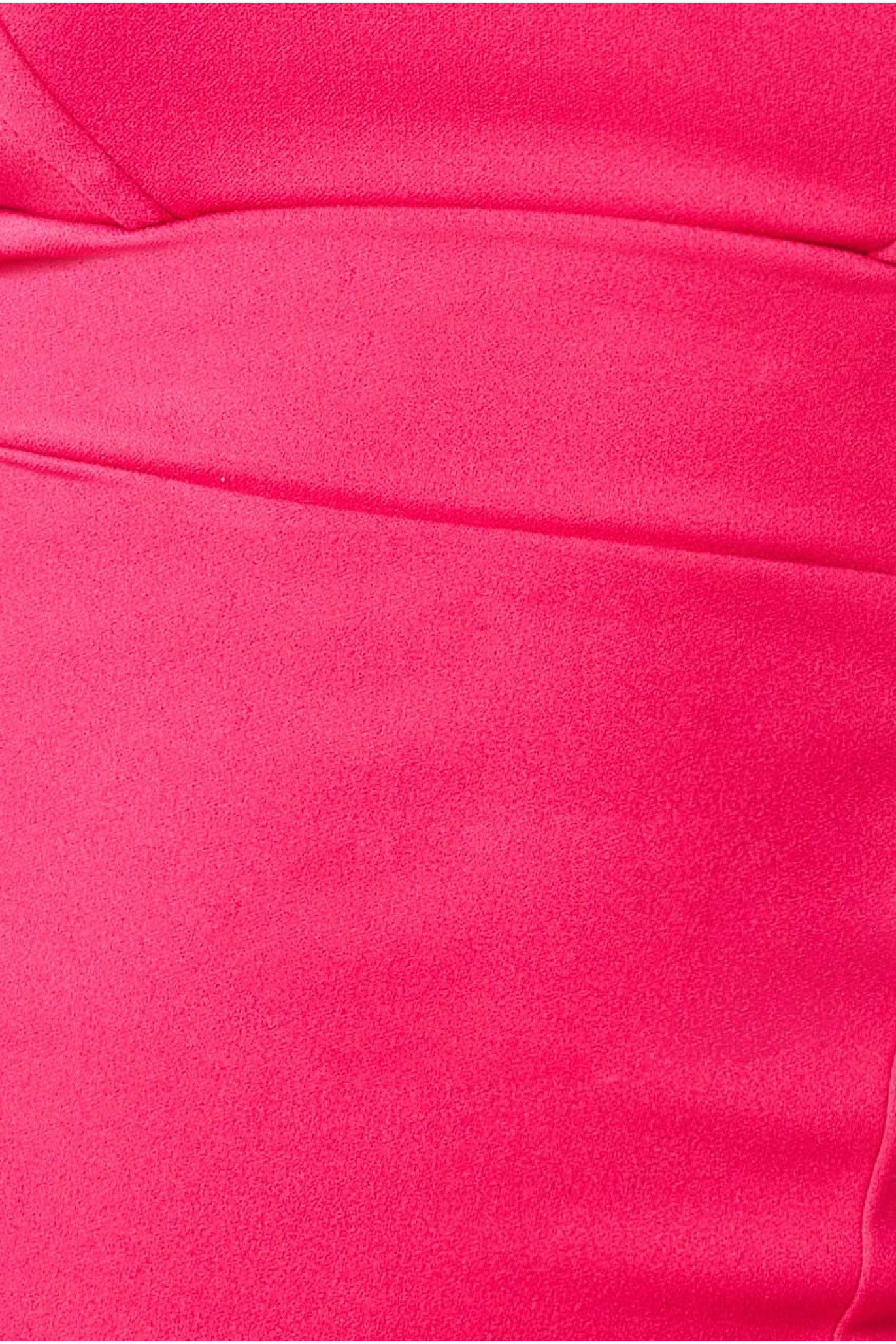 Goddiva Bandeau Maxi With Thigh Split - Hot Pink