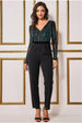 Goddiva Sequin & Mesh Romper - Emerald Green