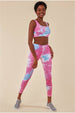 Cosmochic Tie-dye Crop Top With Leggings Set - Pinkblue