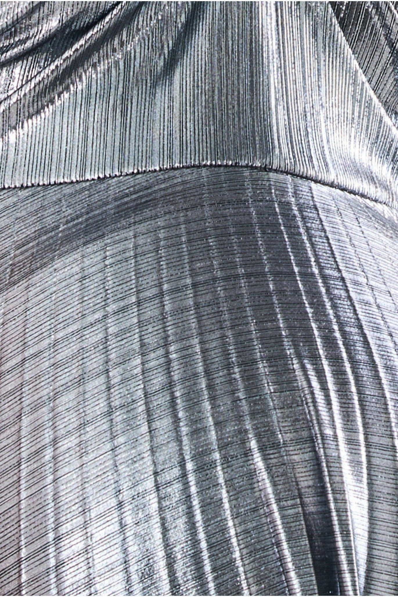 Goddiva Maternity Pleated Foil Tie Back Maxi Silver