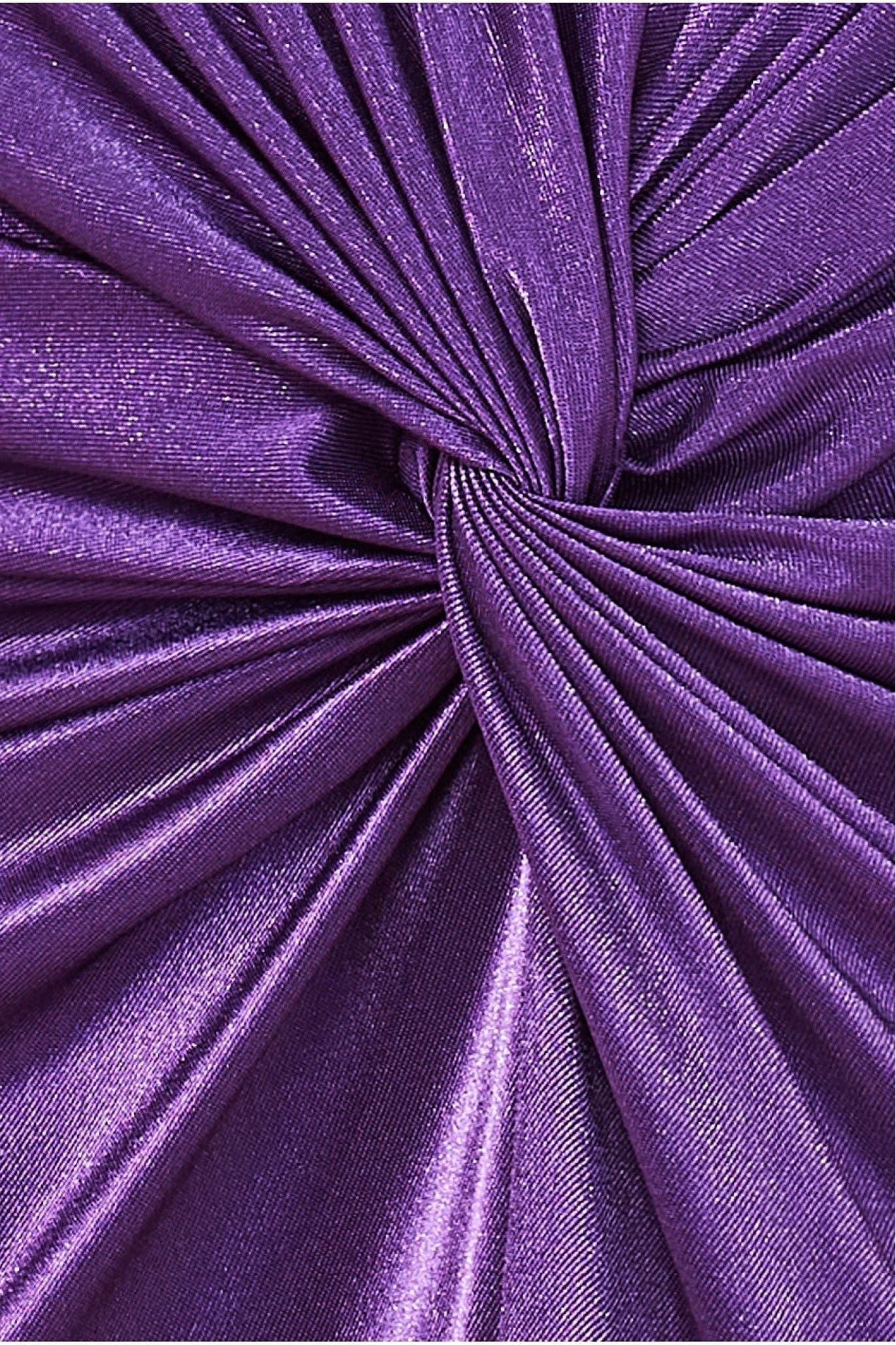 Goddiva Satin Knotted Midi Skirt - Purple