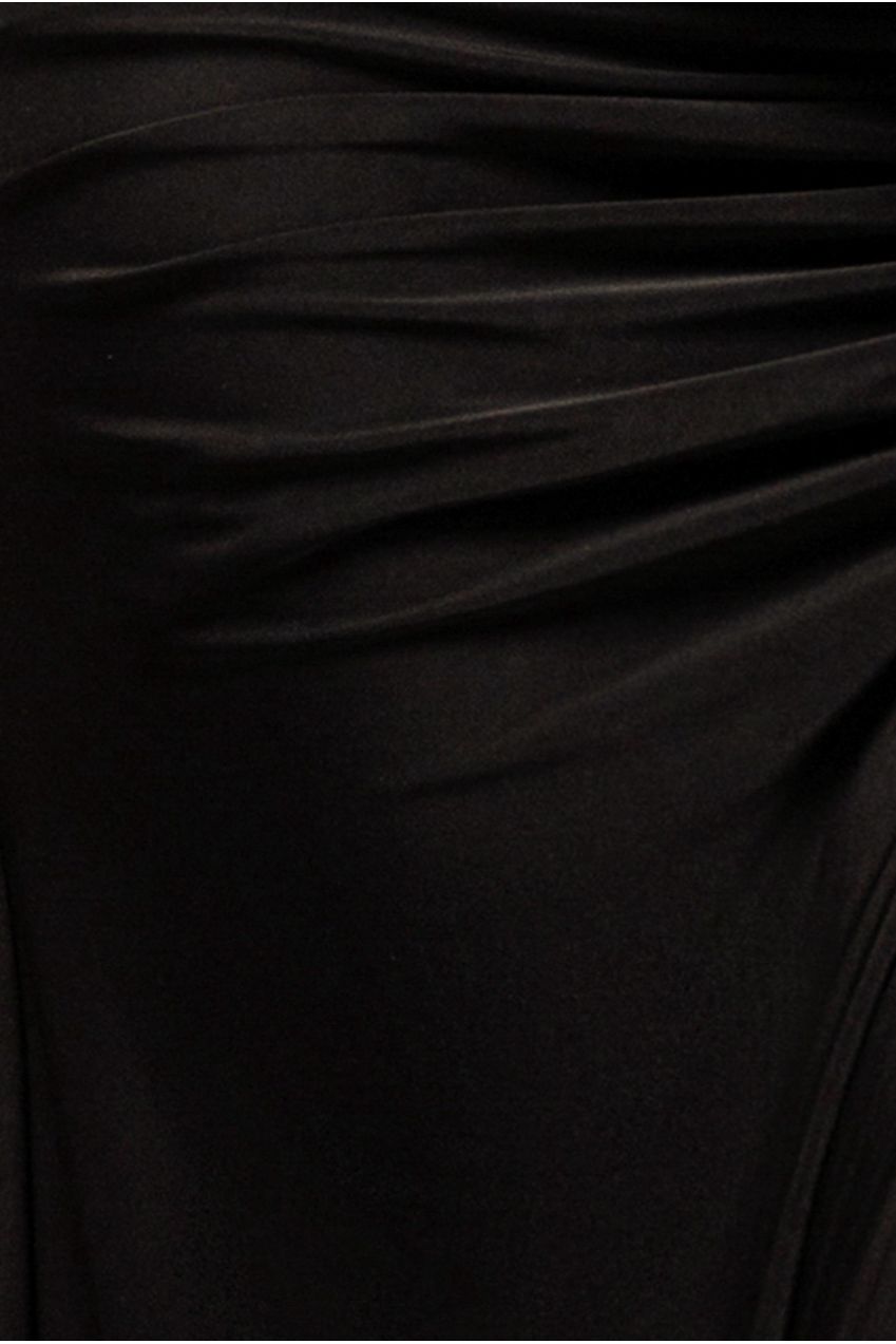 Goddiva Super Split Front Drawstring Maxi Skirt - Black