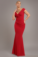 Goddiva Bardot Pleated Maxi Dress - Red
