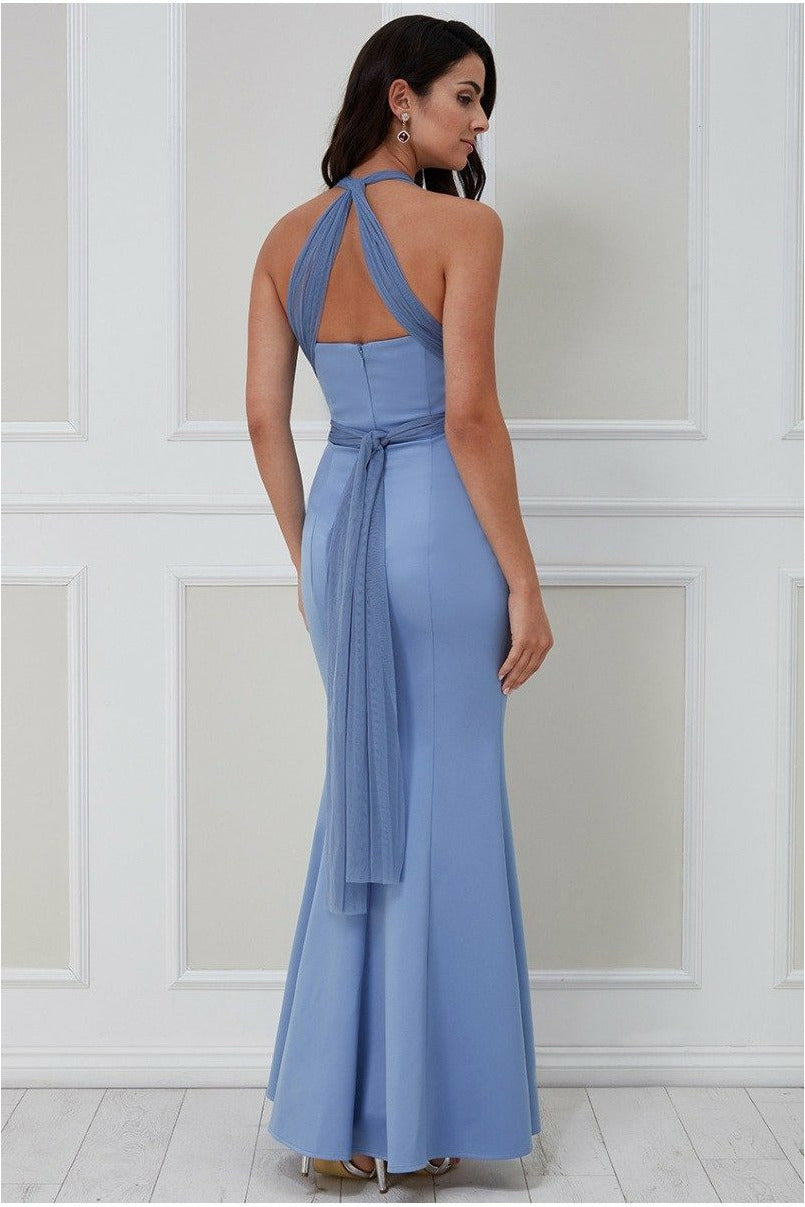 Goddiva Boobtube Multi-tie Maxi Dress - Cornflower