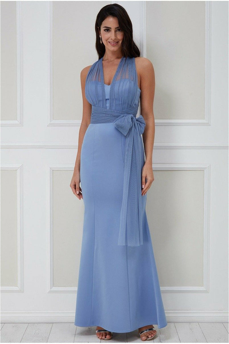 Goddiva Boobtube Multi-tie Maxi Dress - Cornflower