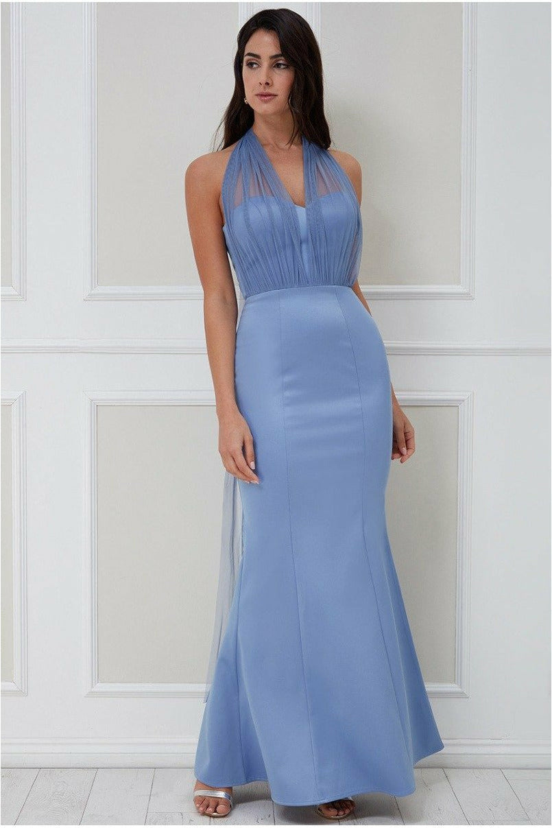 Goddiva Boobtube Multi-tie Maxi Dress - Cornflower