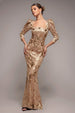 Goddiva Square Neck Scalloped Lace Maxi - Champagne