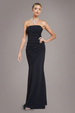 Goddiva Scuba Crepe Bandeau Maxi With Diamante Necklace - Black