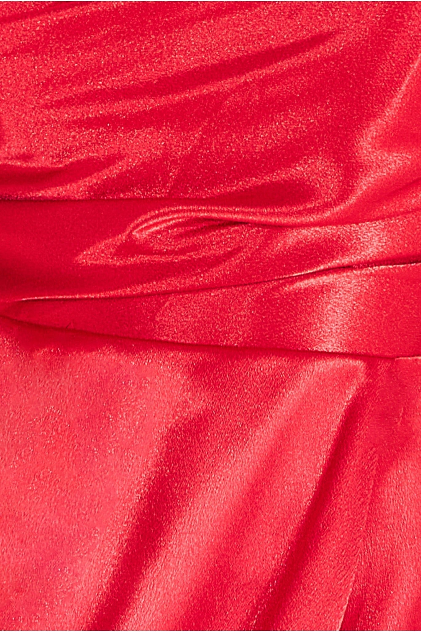 Goddiva Front Split Satin Bandeau Maxi - Red