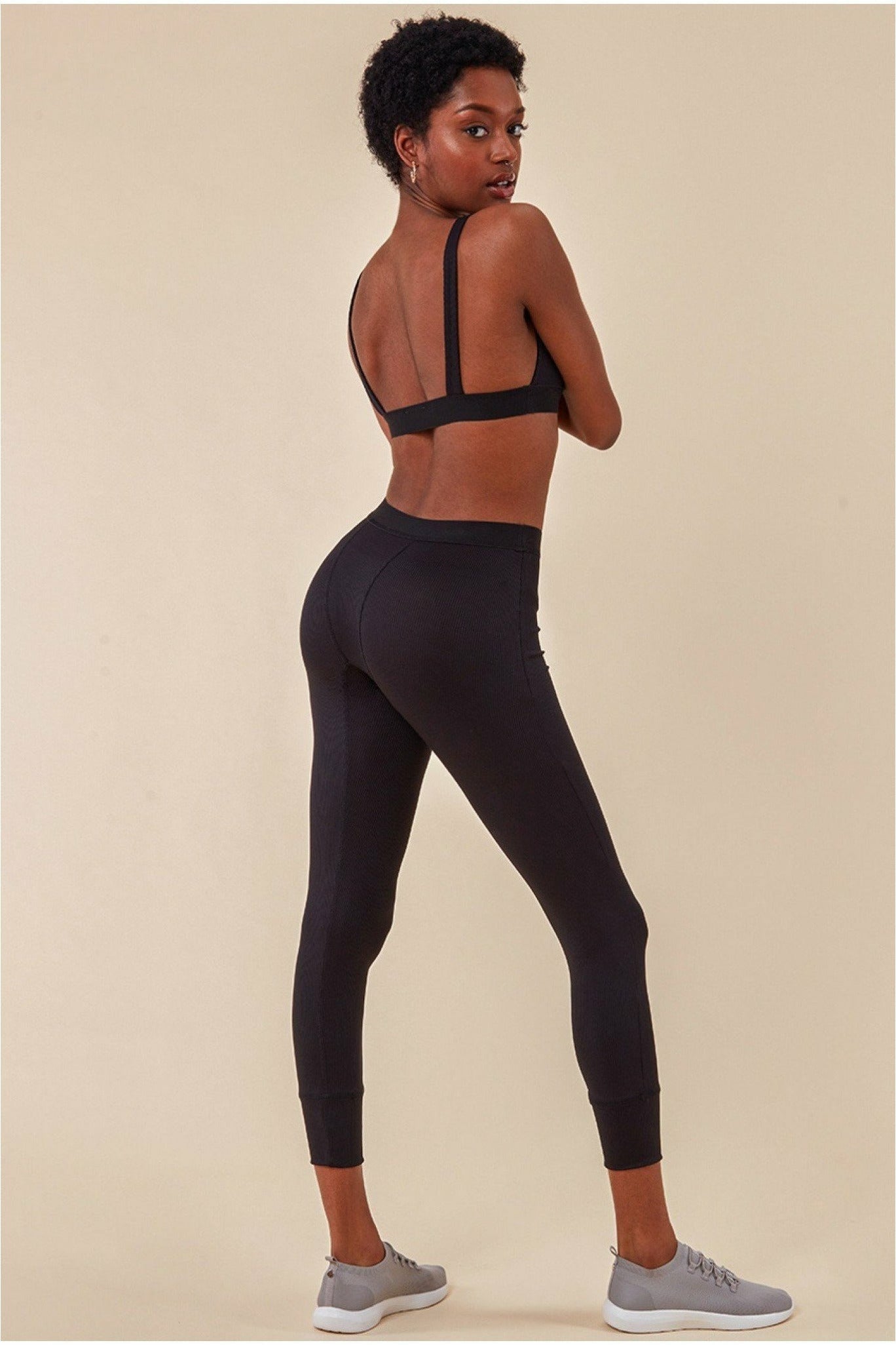 Cosmochic Bralette & Legging Workout Lounge Set - Black