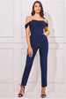 Goddiva Lurex Cowl Neck Romper - Royalblue