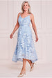 Goddiva High Low Sleeveless Lace Midi - Light Blue