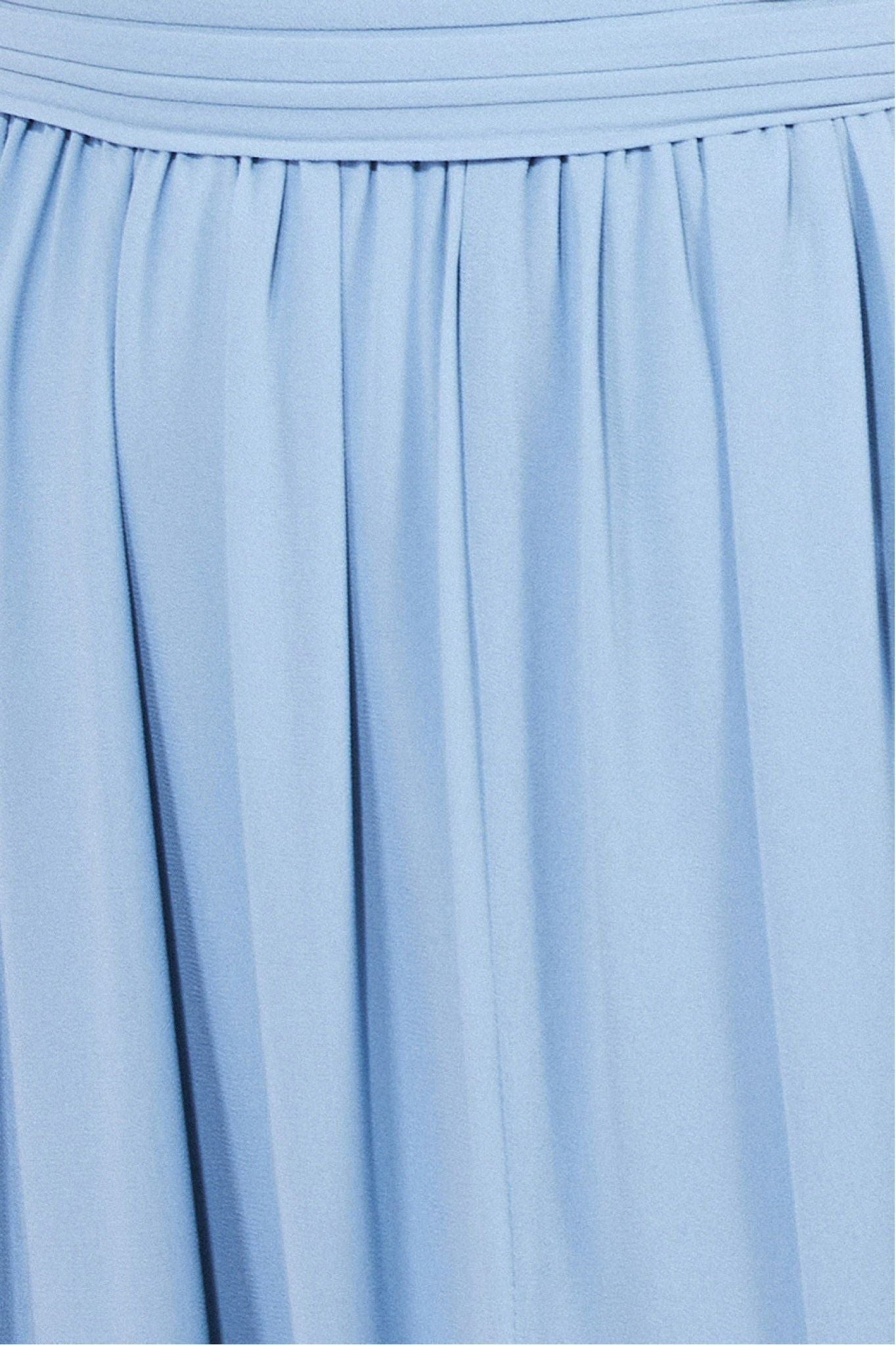 Goddiva Halterneck Chiffon Maxi With Thigh Split - Duskyblue