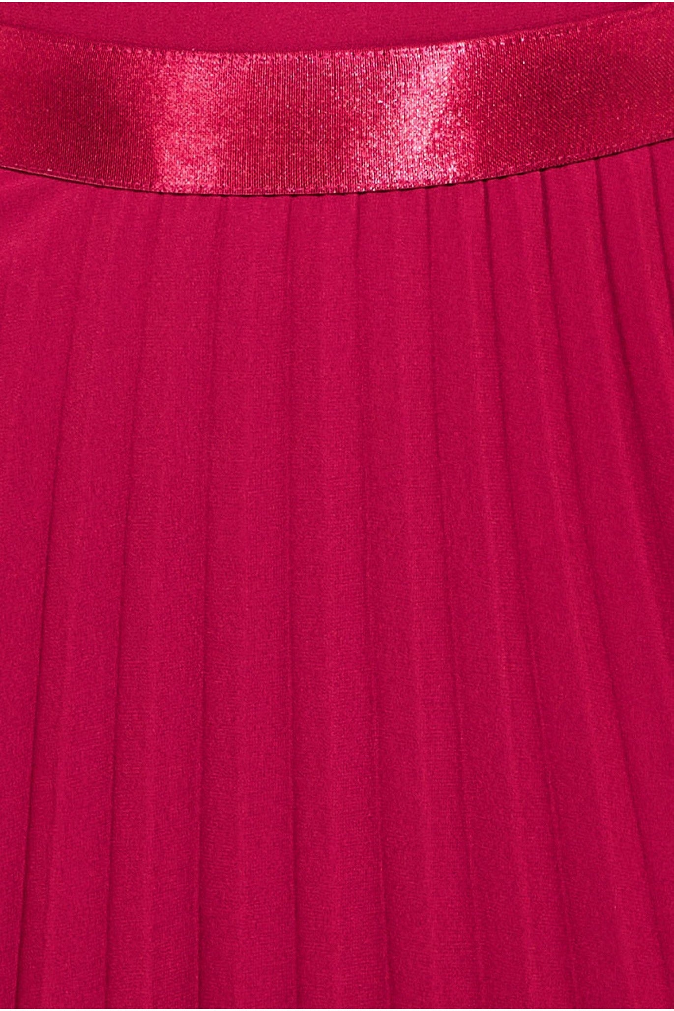 Goddiva Pleated Chiffon Tiered Maxi Dress - Burgundy