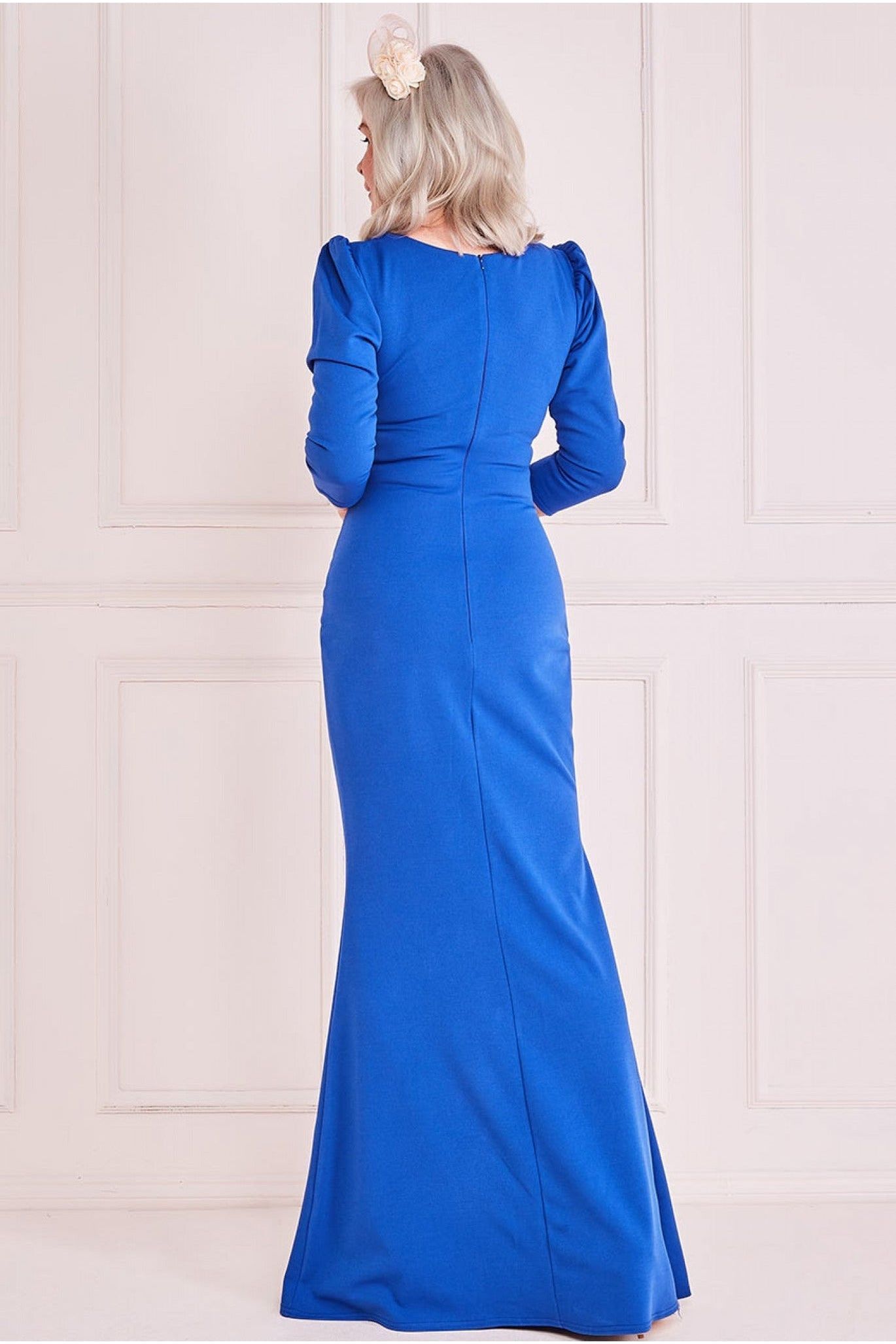 Goddiva Pleated Front Wrap Scuba Maxi