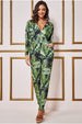 Goddiva Tropical Print Romper - Green