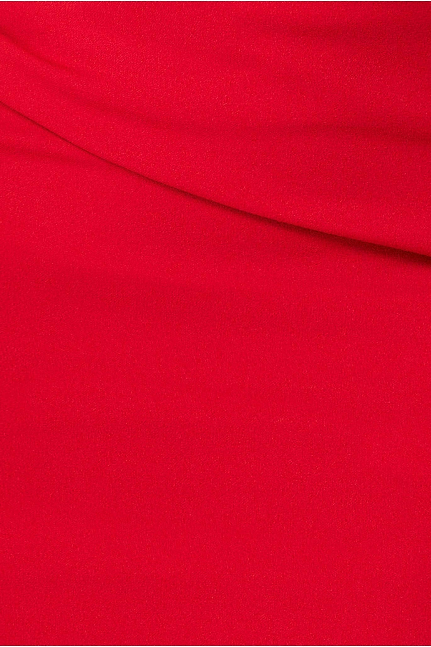 Goddiva Bardot Pleated Midi Dress - Red