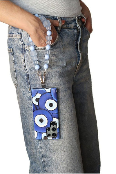Blue - Goddiva Accessories Acrylic Phone Strap - Matte Blue
