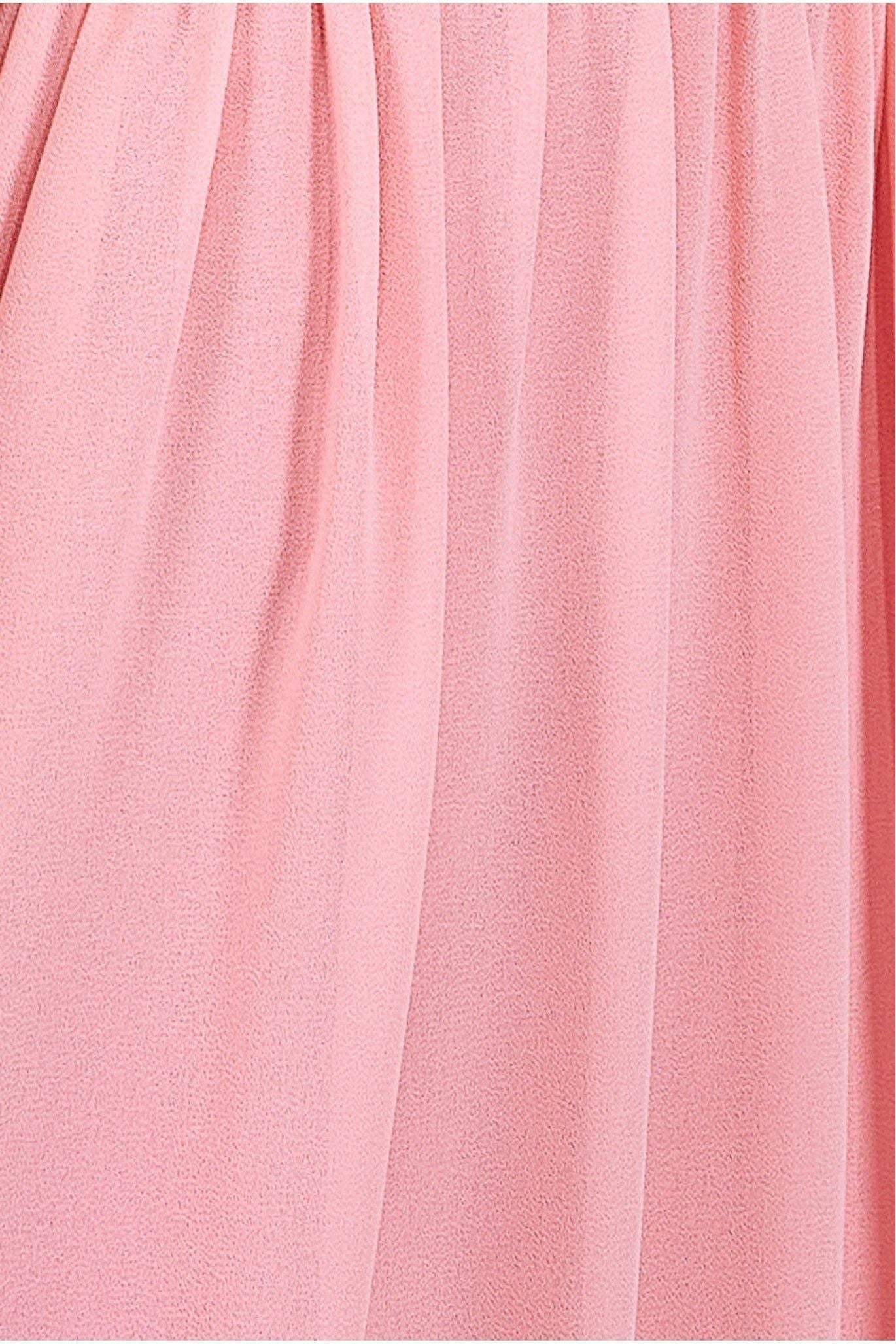 Goddiva Chiffon Maxi With Embellished Belt - Peach
