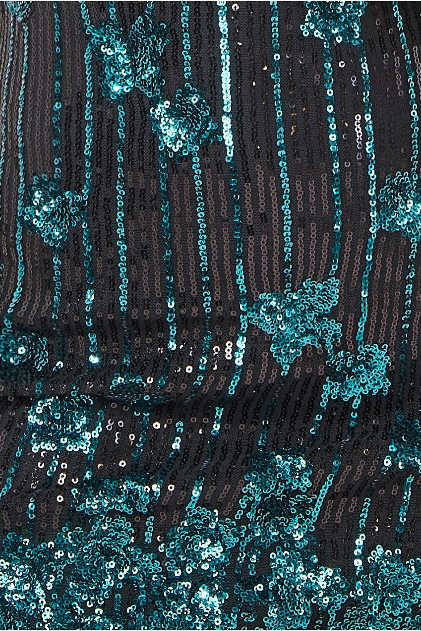 Goddiva Sequin And Feather Open Back Mini - Emerald